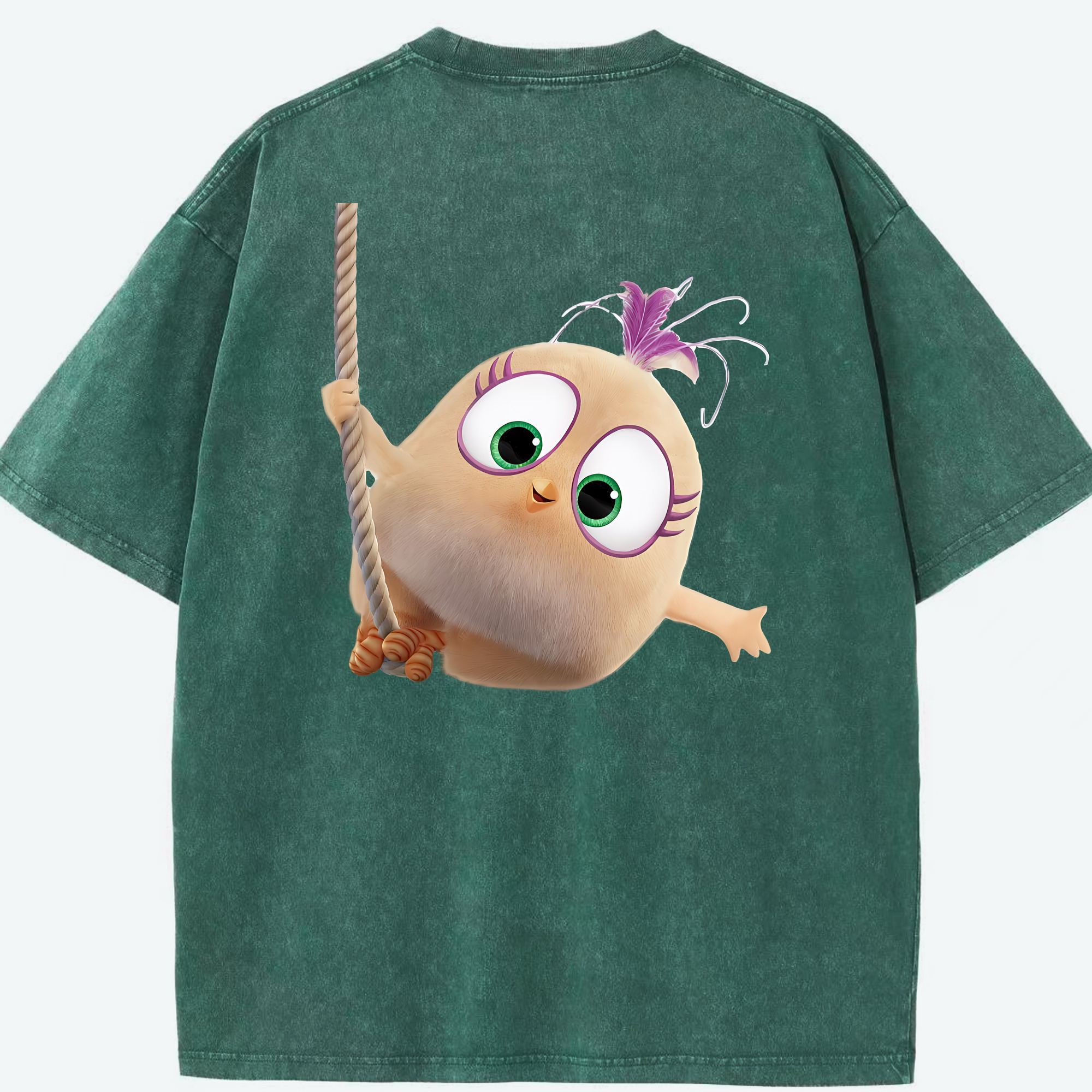 （画像用） Angry Birds アングリーバード 綿100% ヴィンテージ風 半袖Tシャツ（背面プリント）